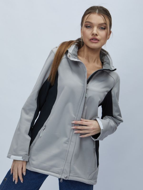 Women's windbreaker MTFORCE large size gray 22211Sr